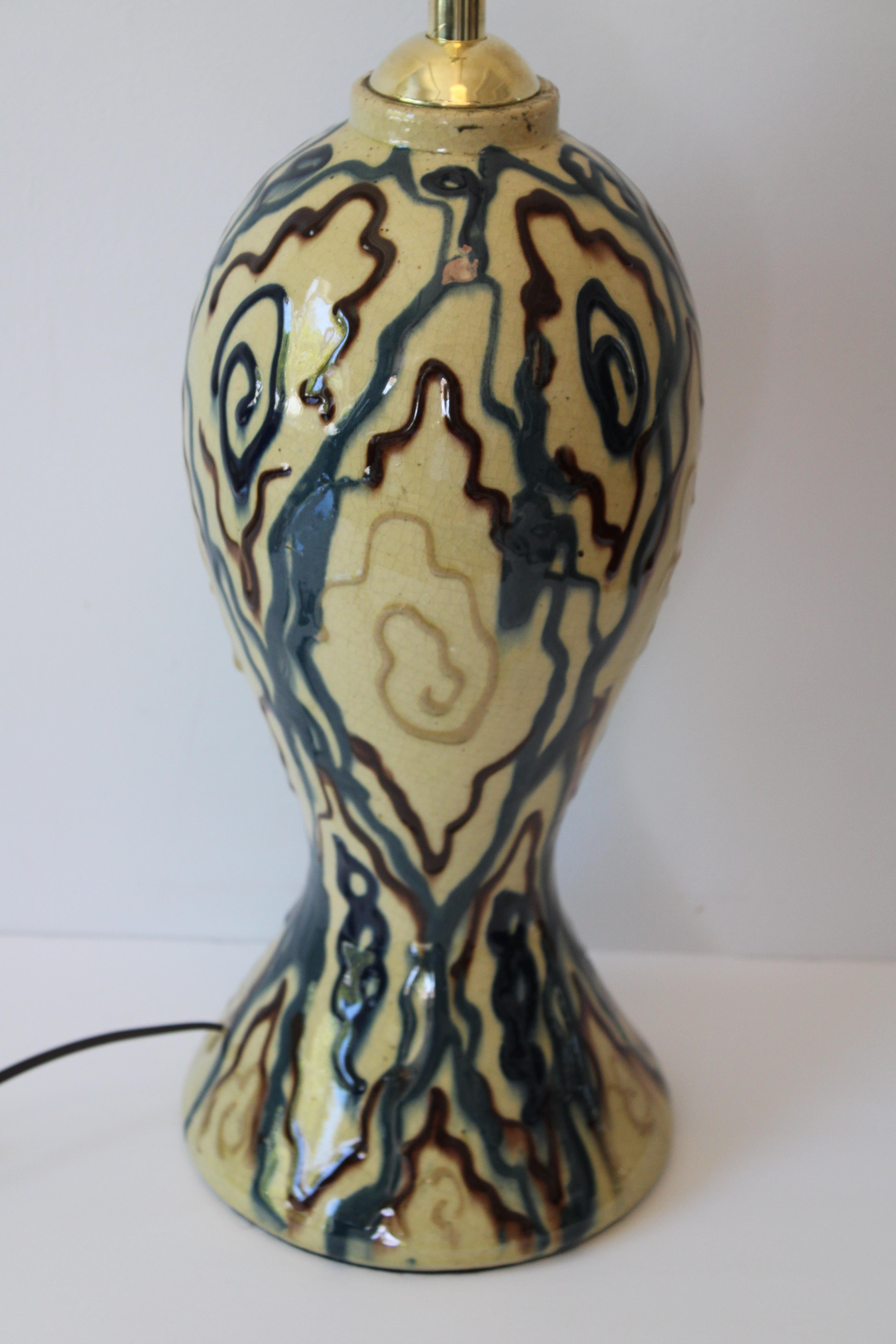 Mid-20th Century Ceramic Abstract Lamp For Sale