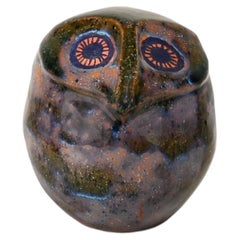Ceramic abstract Owl in Art Deco style, France 1970s