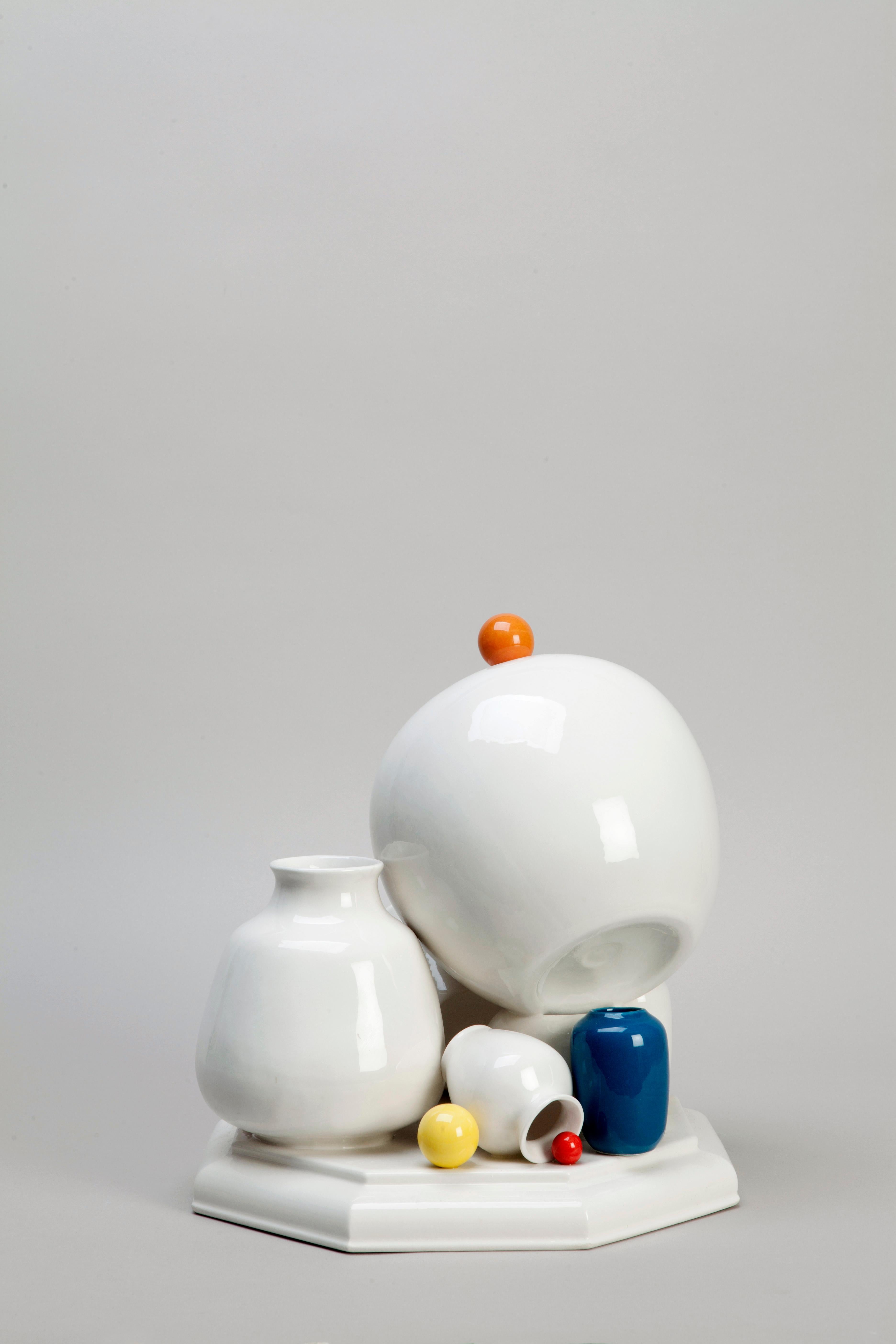 Untitled, 2020, glazed earthenware, approx: H 16 x 15 x 15cm

Andrea Salvatori (Italy, 1975) is an internationally renowned visual artist working with the ceramic medium to realize often ironic and witty sculptures, sometimes involving a diverse