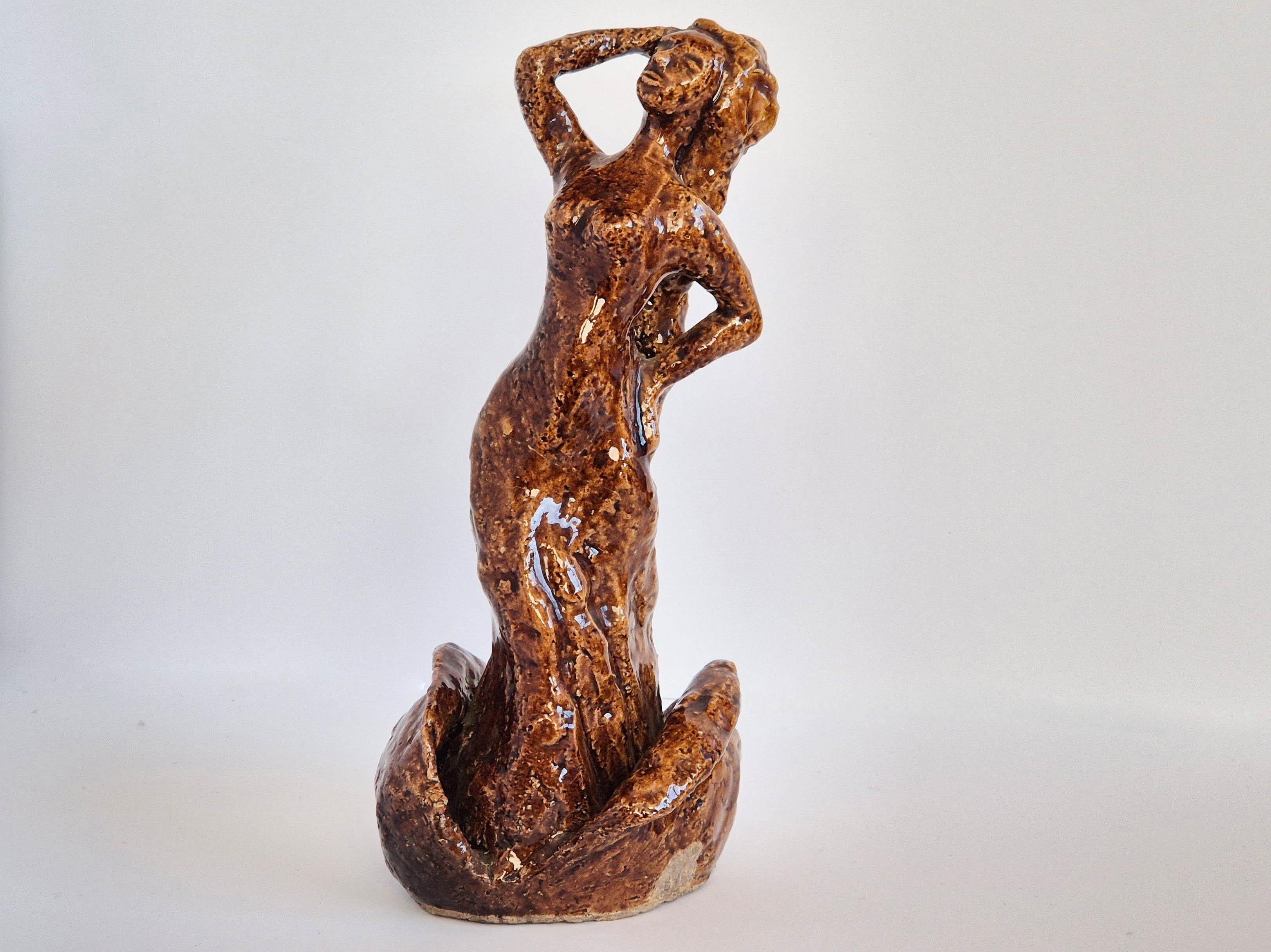 Escultura Abstracta de Cerámica Vintage Mujer - Artesanal Cerámico en venta