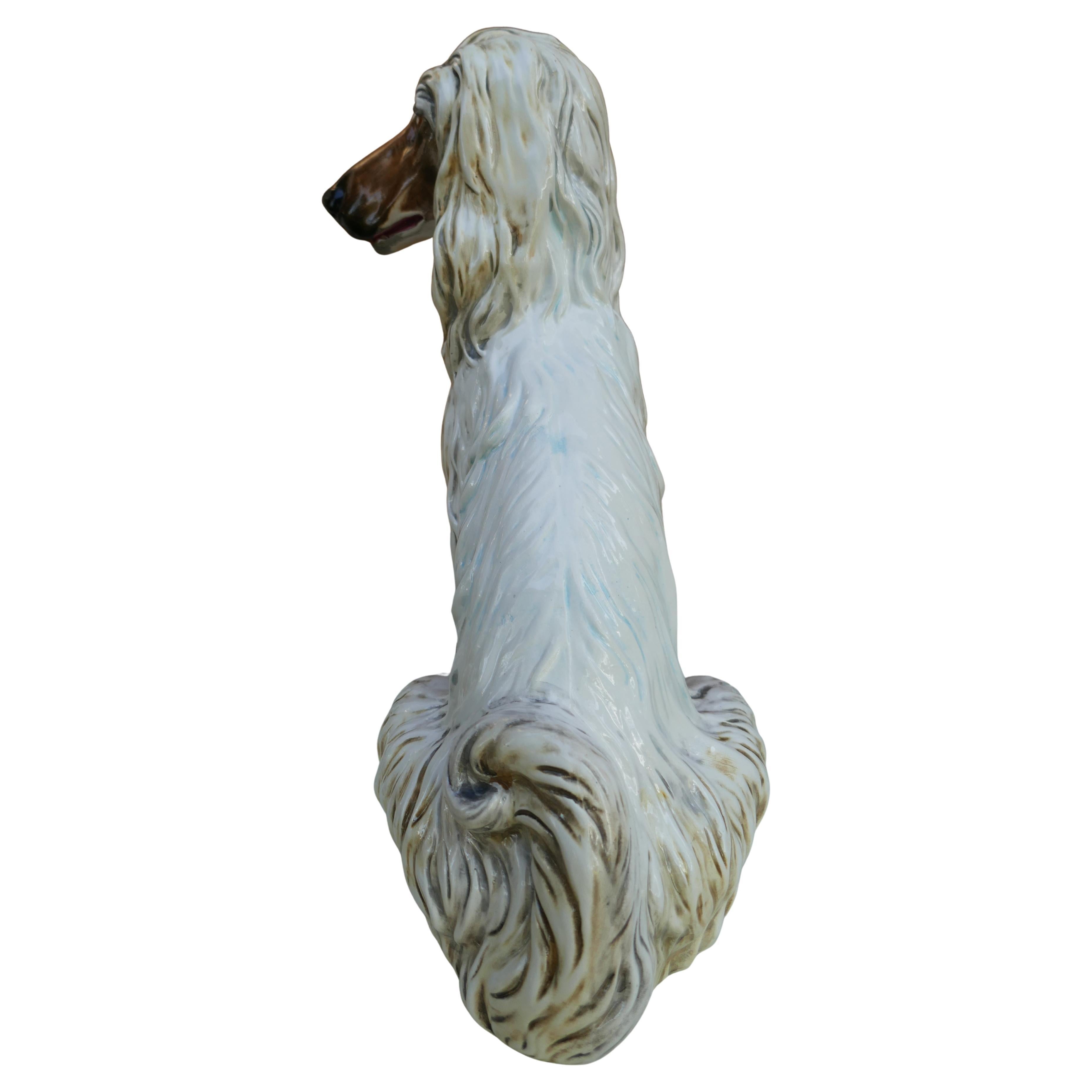 Ceramic Afghan Hound - Greyhound. Mid-20th Century en venta