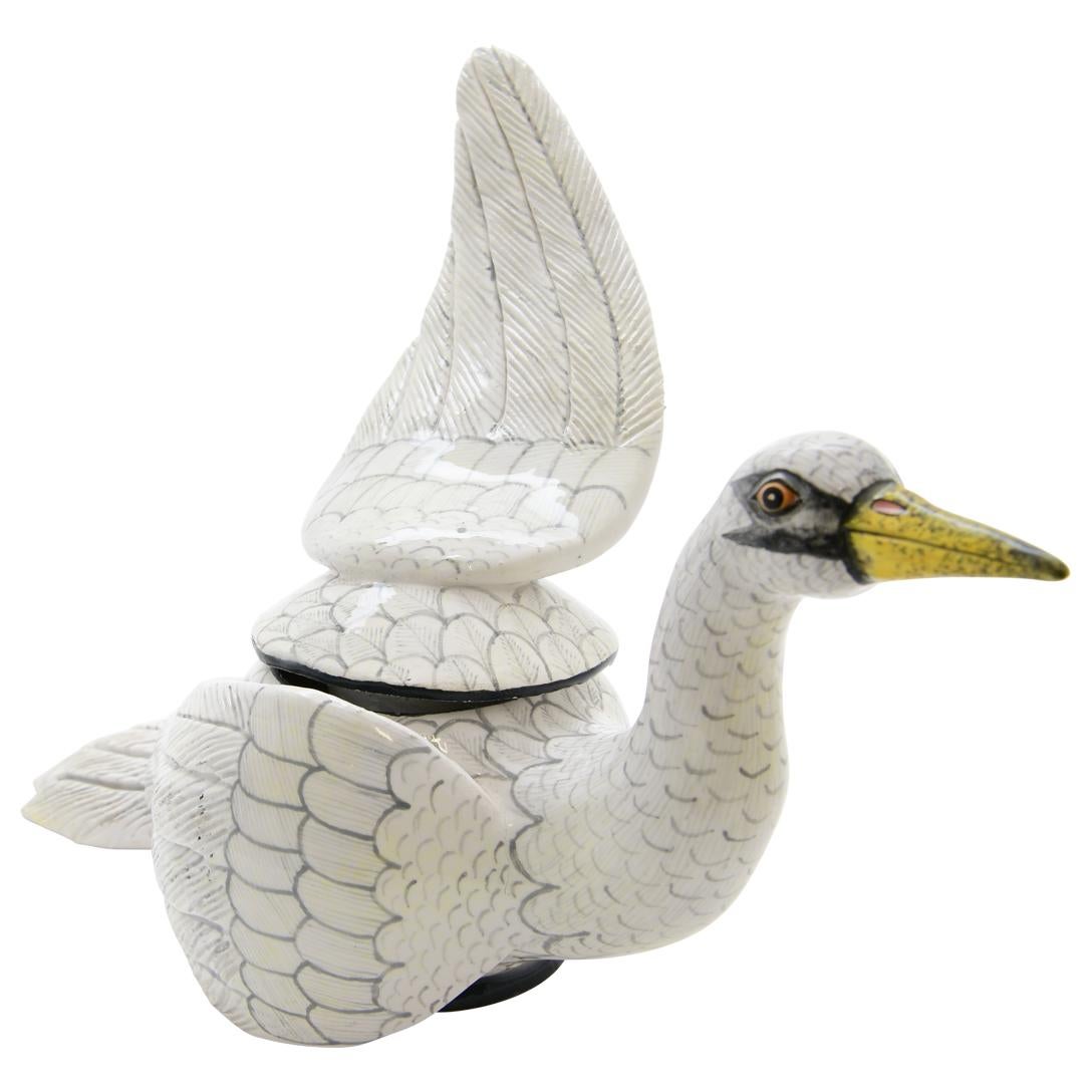 Modern Ceramic  African Bird Jewelry  Box  , hand made in South Africa For Sale