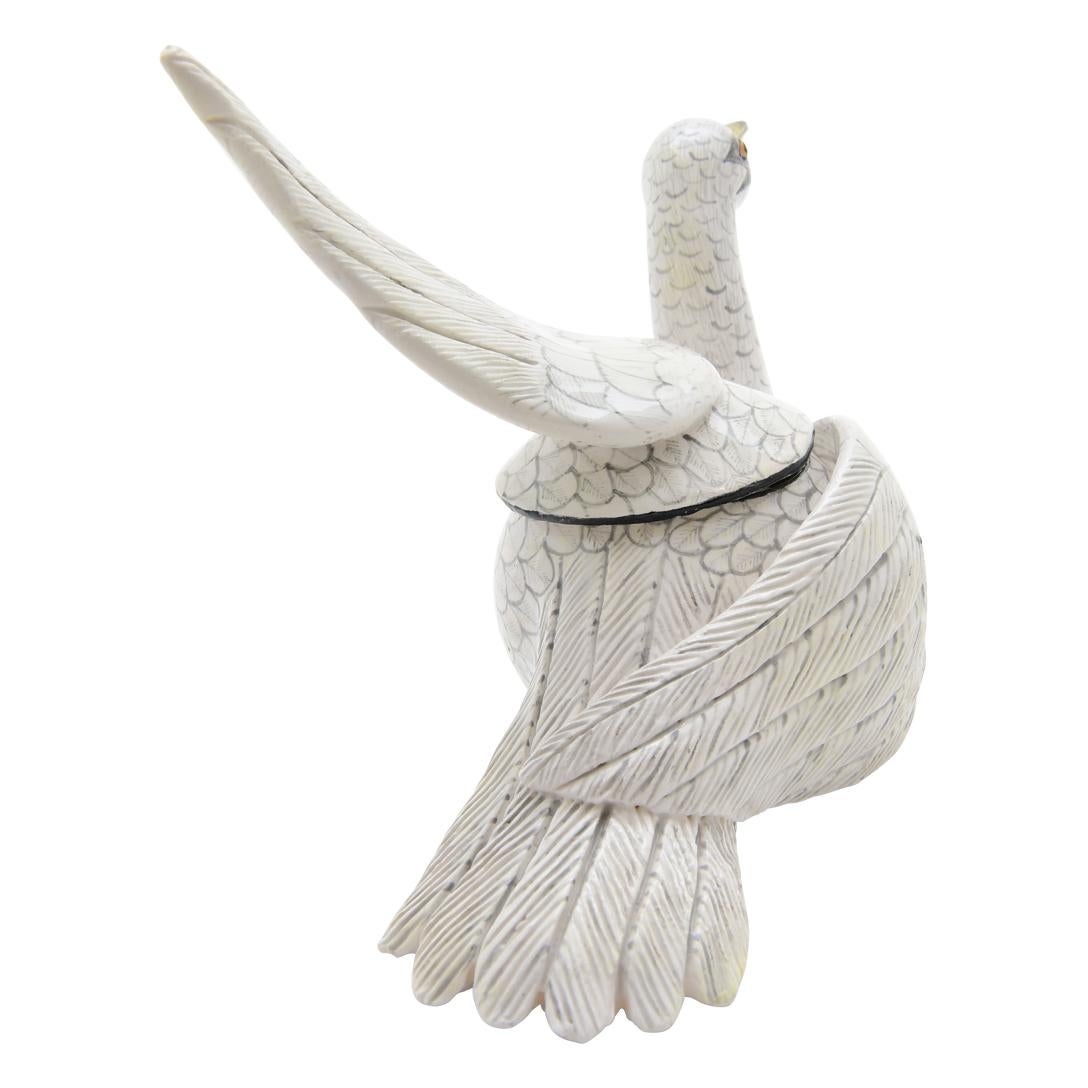 Fired Ceramic  African Bird Jewelry  Box  , hand made in South Africa For Sale