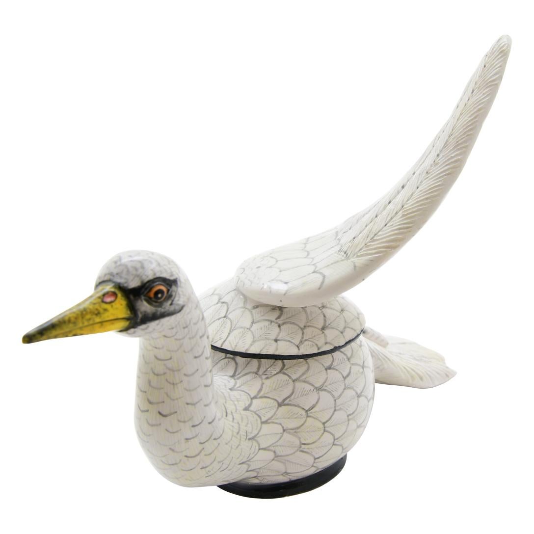Contemporary Ceramic  African Bird Jewelry  Box  , hand made in South Africa For Sale
