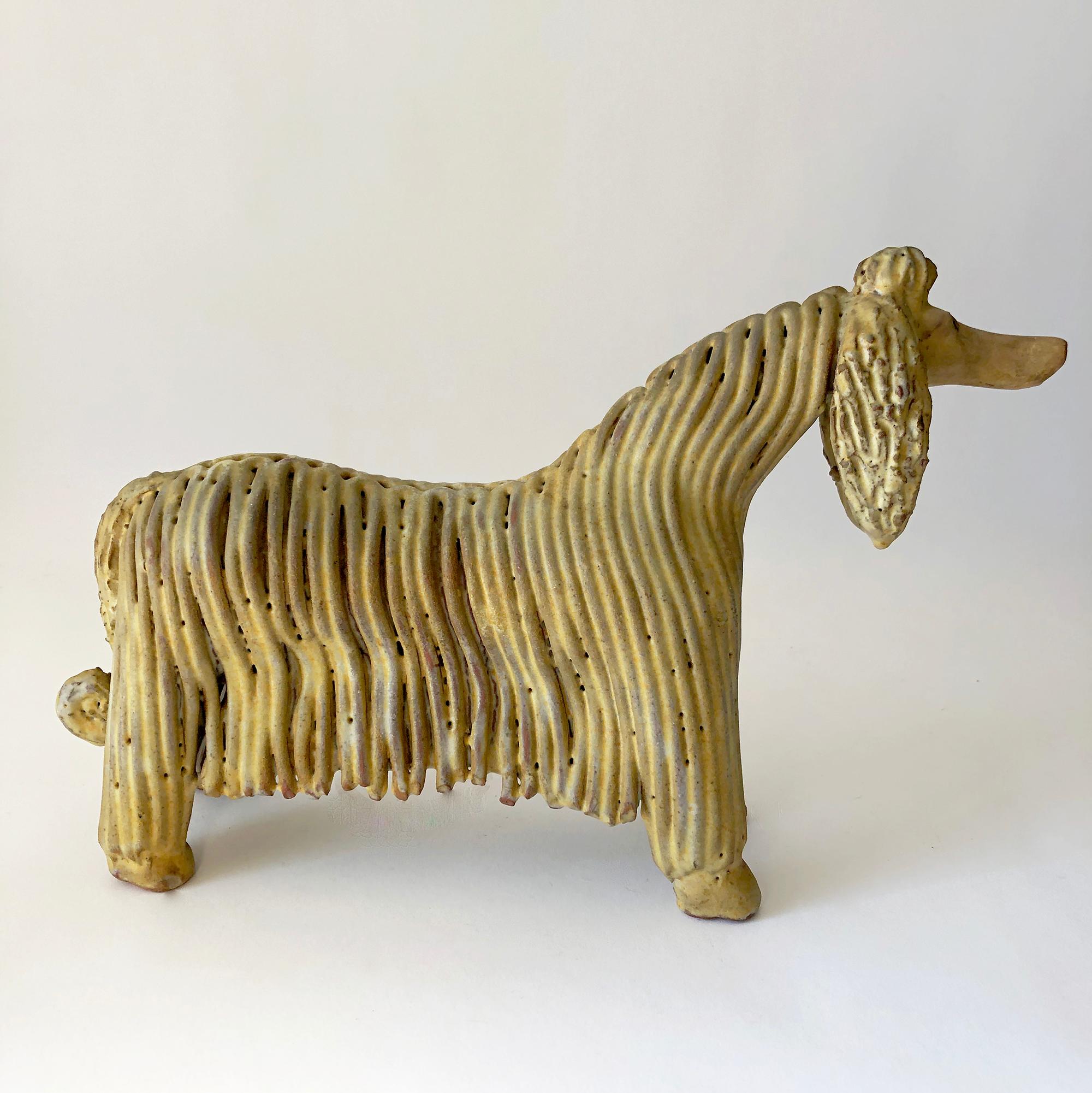 Mid-Century Modern Ceramic Alfraraz Spanish Modernist Afghan Dog Sculpture