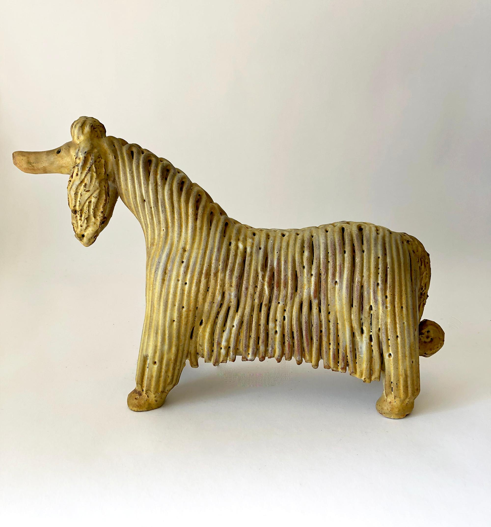 Mid-20th Century Ceramic Alfraraz Spanish Modernist Afghan Dog Sculpture