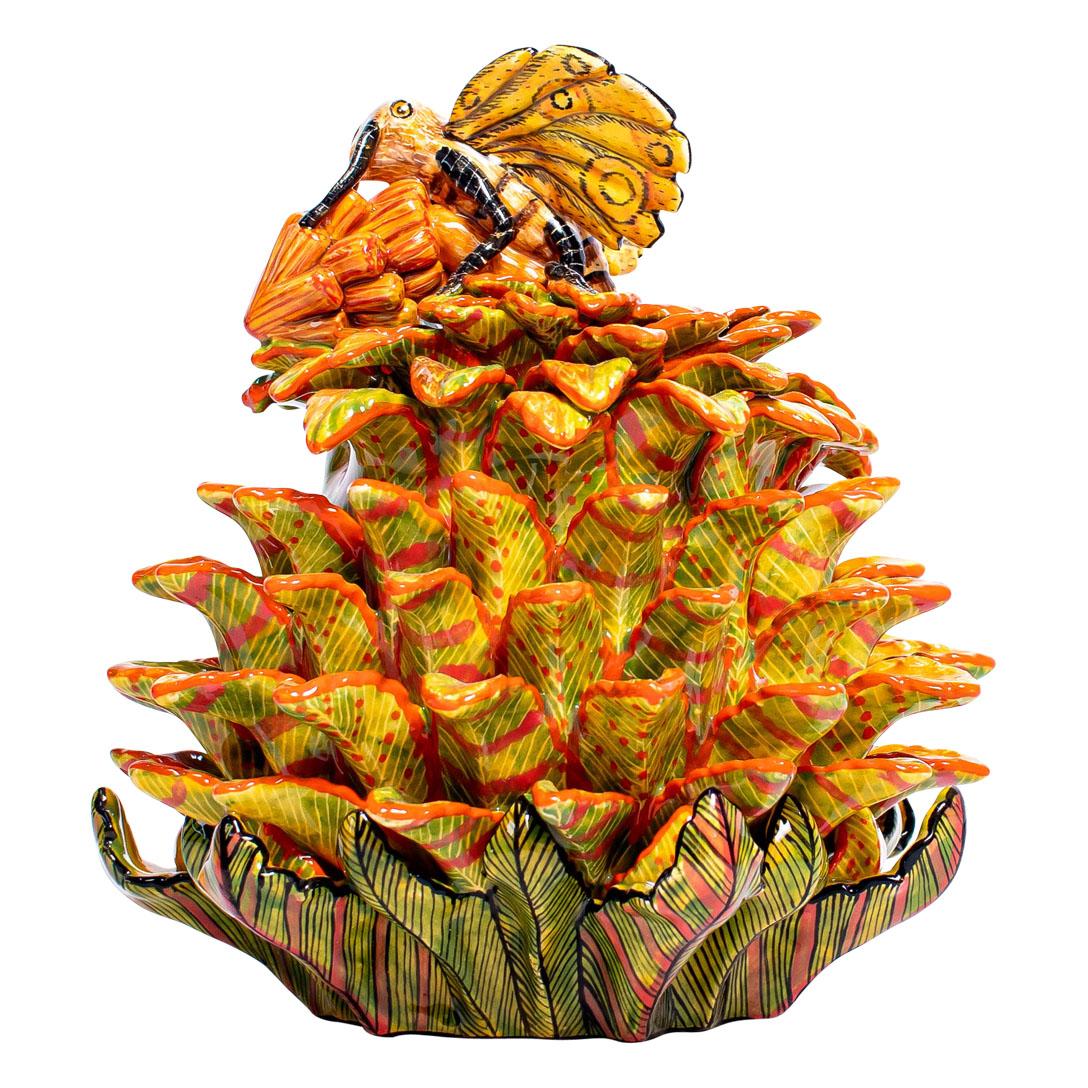 Fired Ceramic  Aloe jewelry Box  , hand made in South Africa