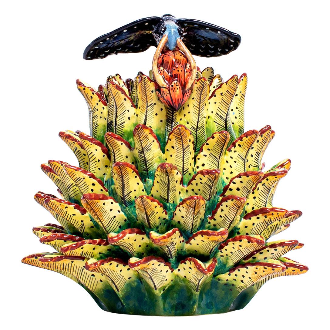Aloe Jewelry Box
Hand-Painted by Swelihle Khanyeza, Sculpted by Nathi
Love Art Ceramic, South Africa

Introducing the Aloe Jewelry Box, a breathtaking ceramic art piece that beautifully captures the essence of African flora. Crafted with precision