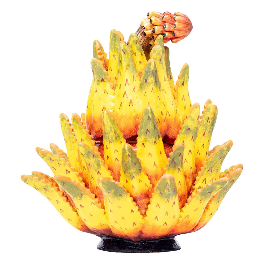 Hand-Painted Ceramic Aloe Vera Plant Jewelry Box  , hand made in South Africa