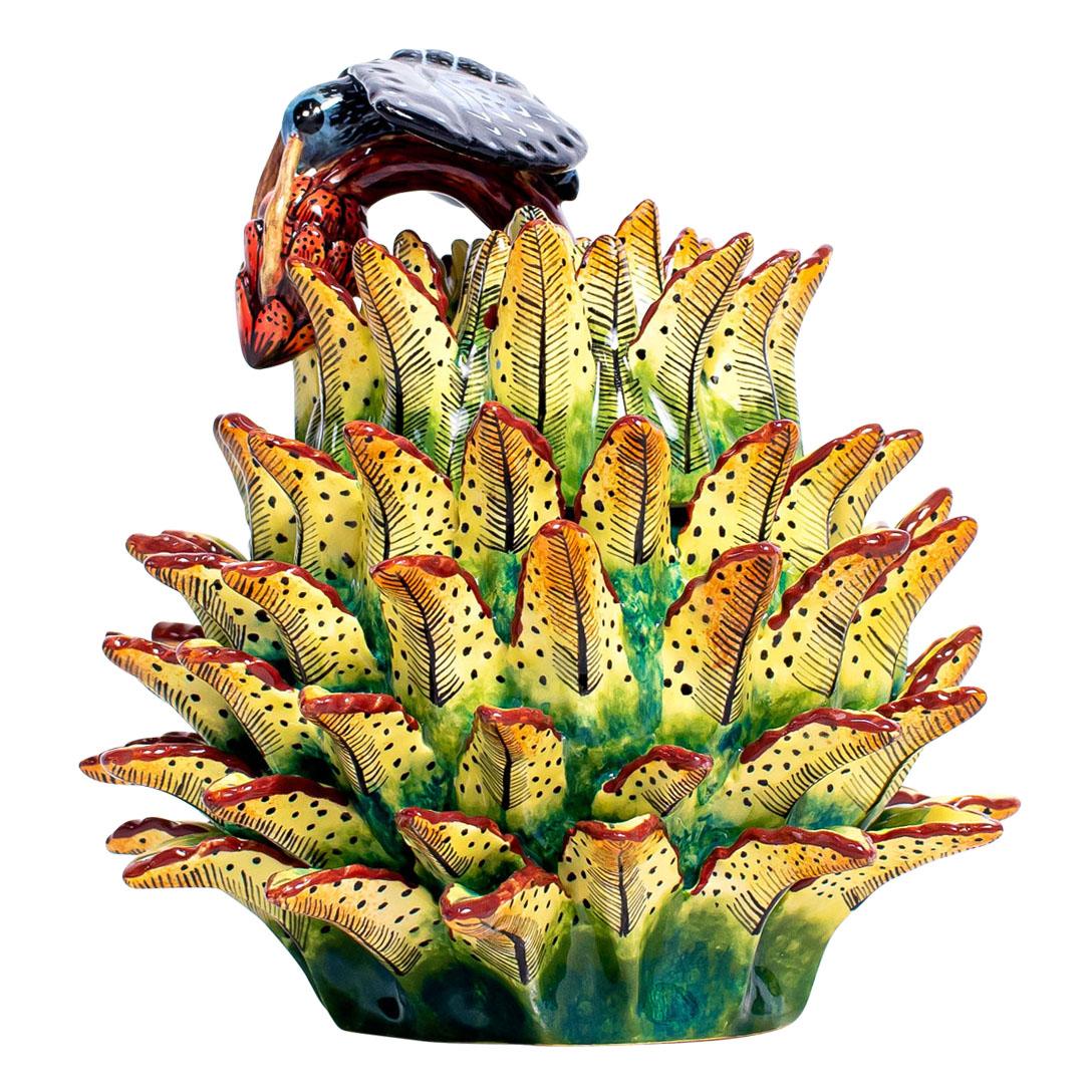 Hand-Painted Ceramic Aloe Vera Plant Jewelry Box  , hand made in South Africa