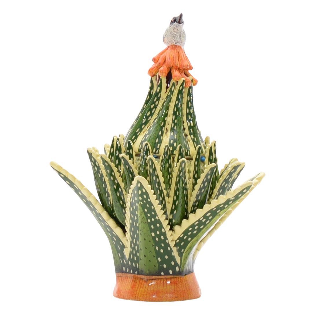 Ceramic Aloe Vera Plant Jewelry Box  , hand made in South Africa In Excellent Condition In North Miami, FL