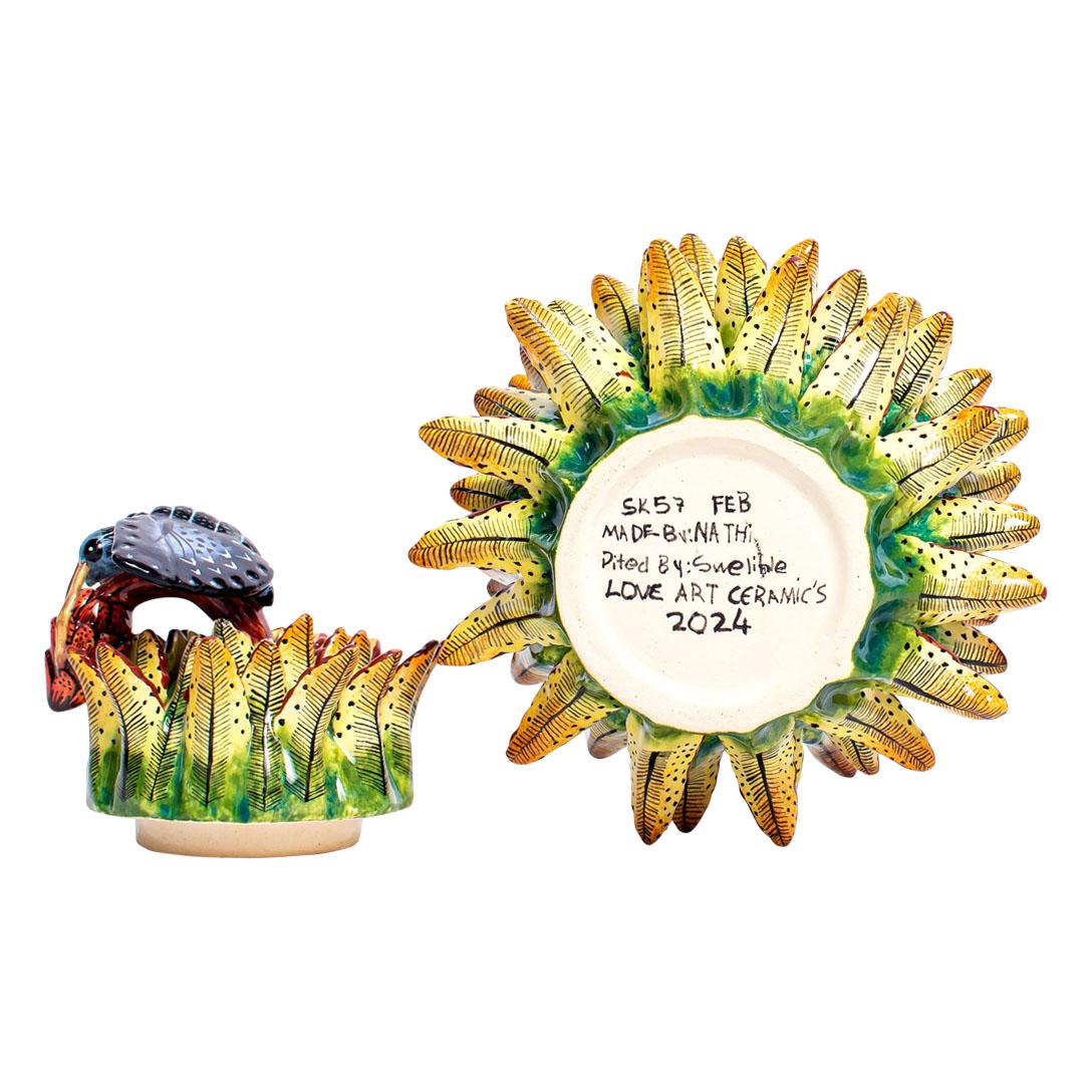 Contemporary Ceramic Aloe Vera Plant Jewelry Box  , hand made in South Africa