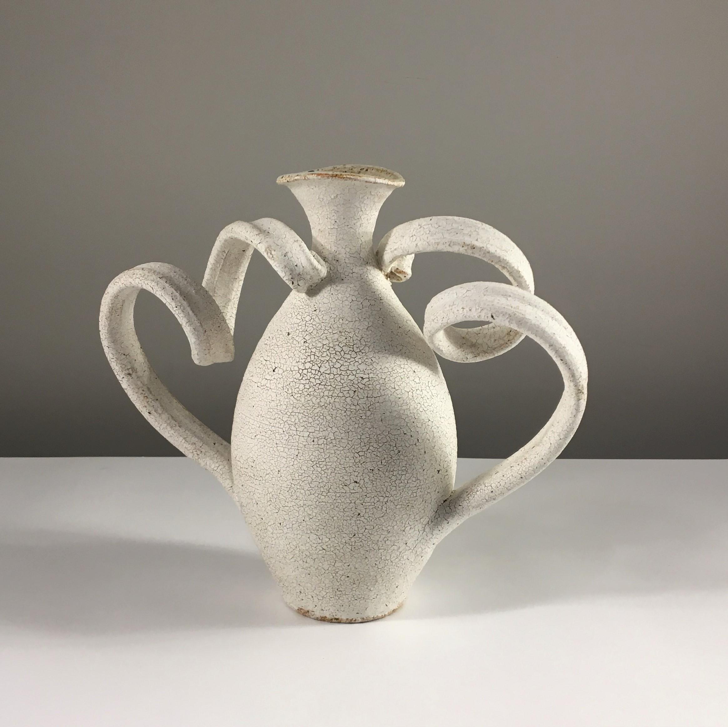 Ceramic Amphora vase by Yumiko Kuga. Dimensions: W 11