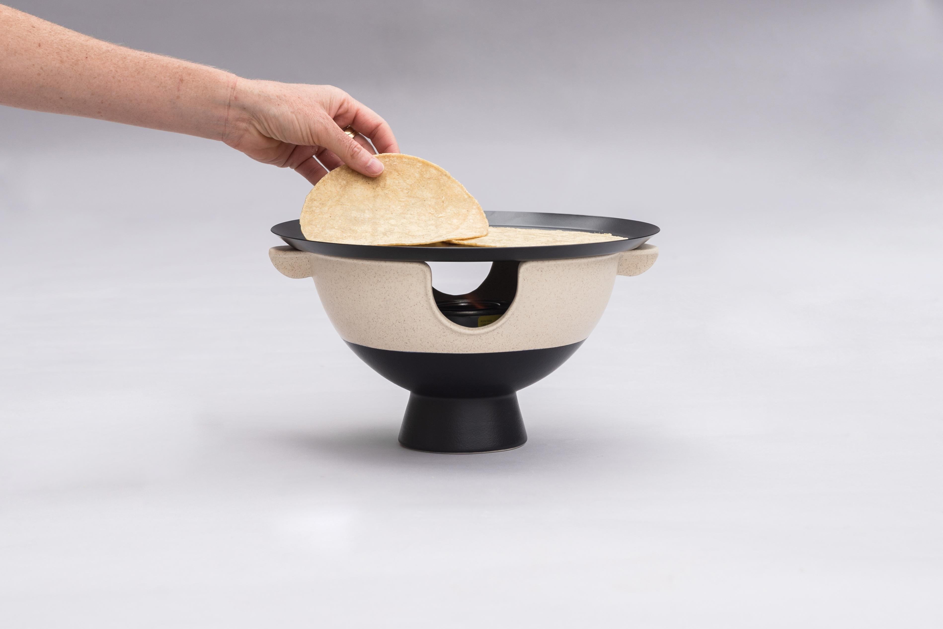 An anafre is a very common utilitarian object in Mexico. The use of anafres is mainly to heat tortillas, a very important element in our gastronomy. We wanted to honor this functional object that is used on a daily basis in Mexico and bring it to