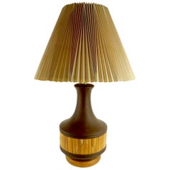 Ceramic and Bamboo Mid Ceramic Table Lamp