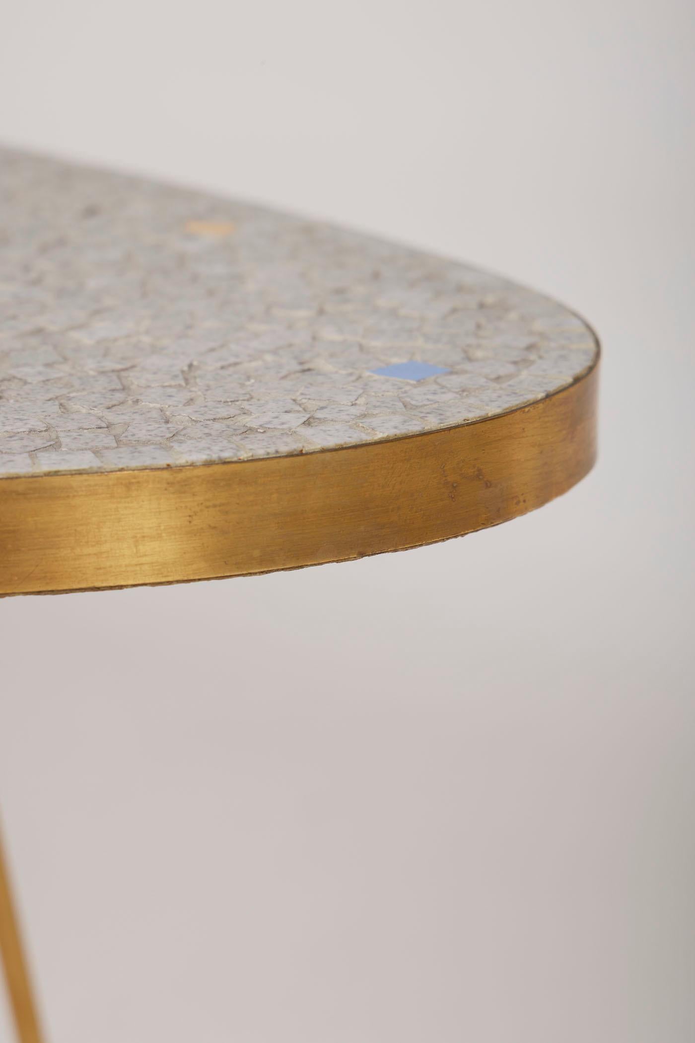 Ceramic and brass coffee table For Sale 9