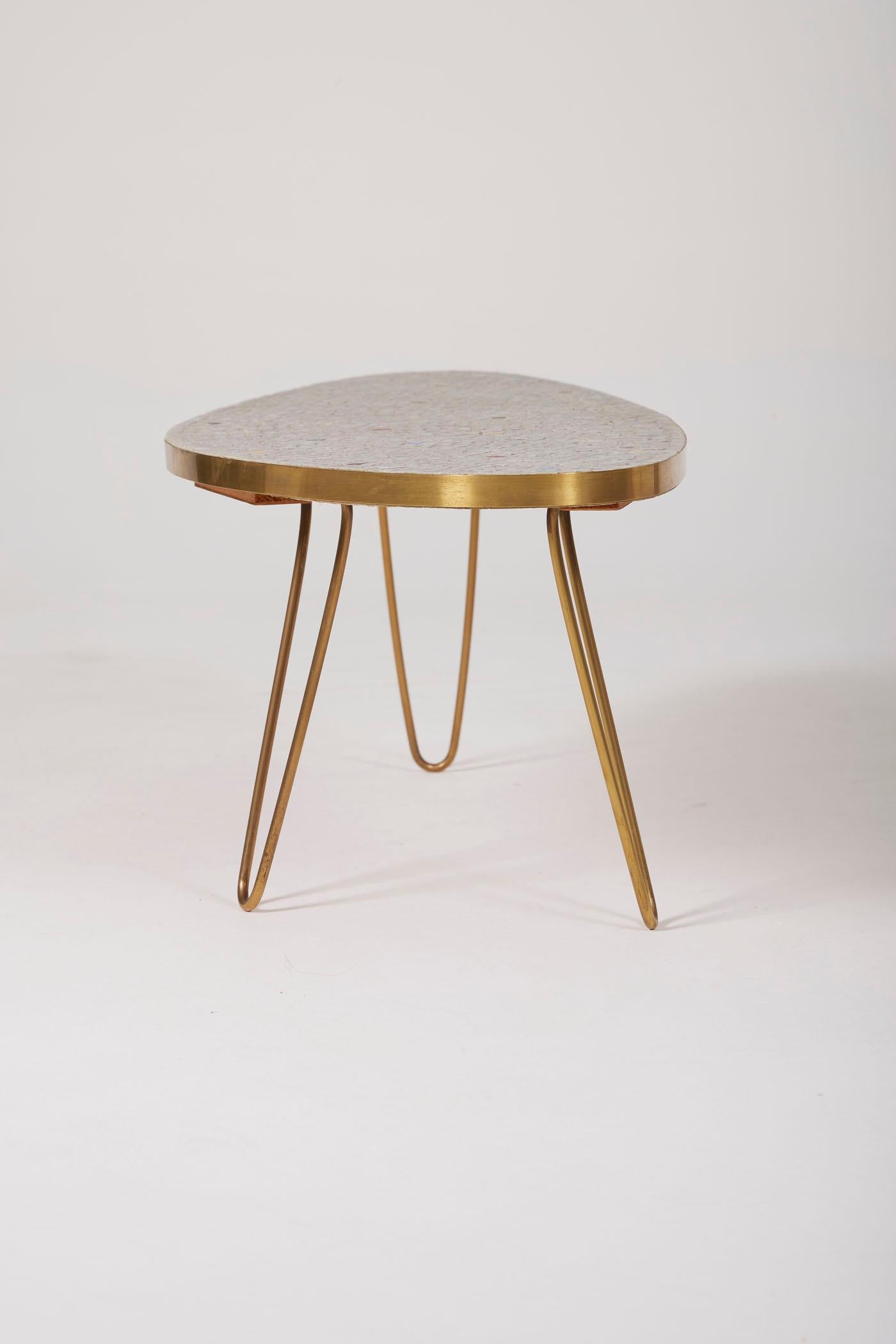 Ceramic and brass coffee table For Sale 11
