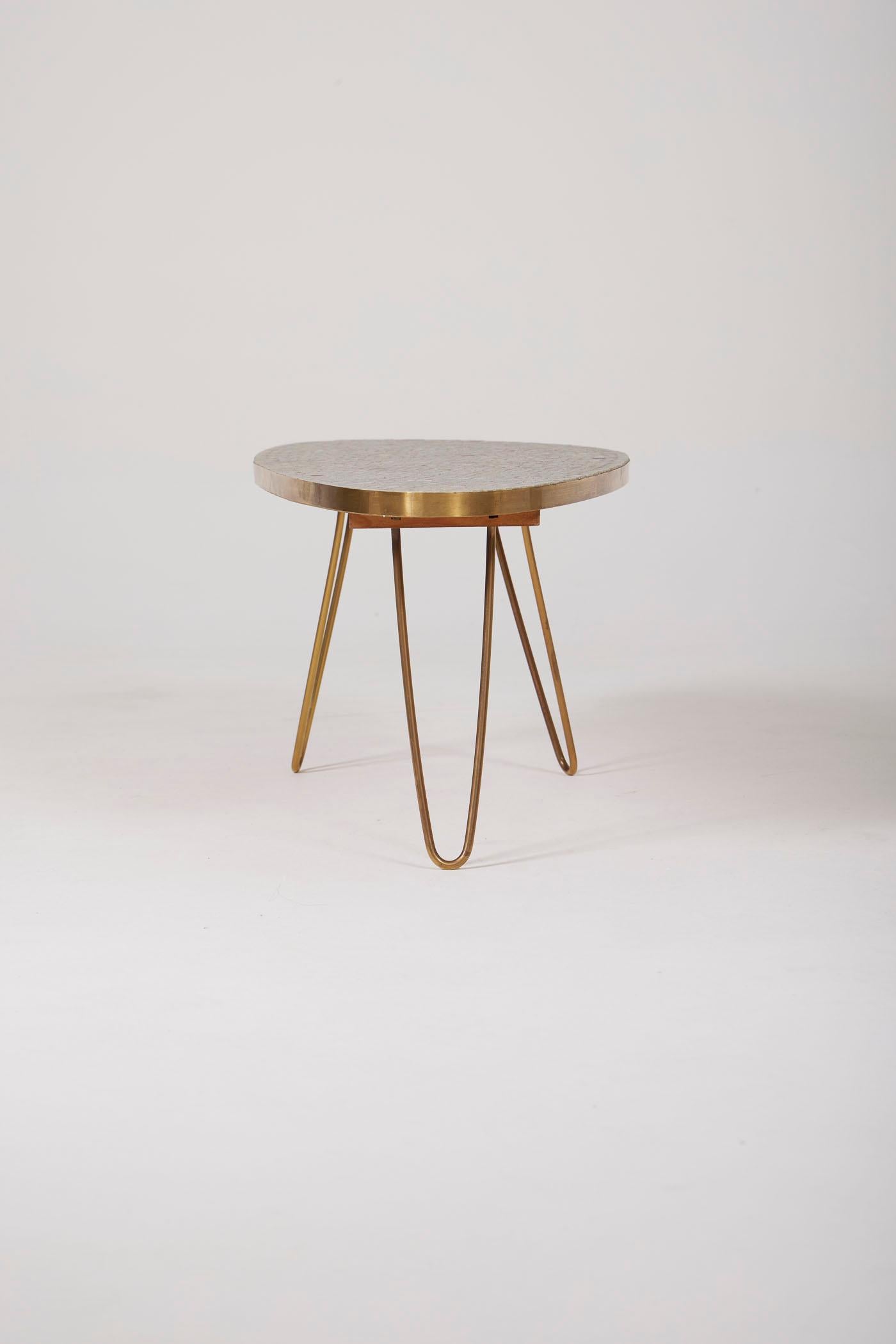20th Century Ceramic and brass coffee table For Sale