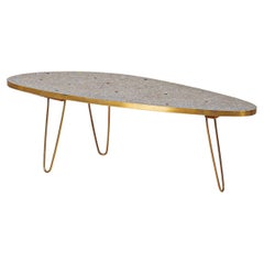 Ceramic and brass coffee table