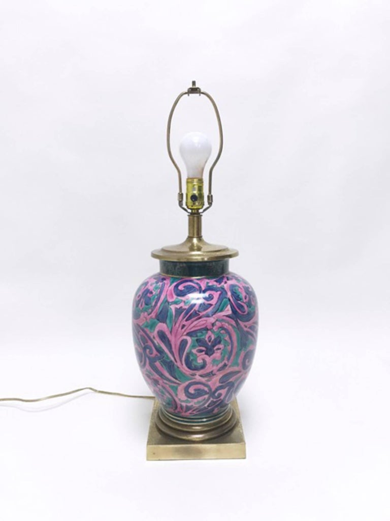 Ceramic and Brass Ginger Jar Table Lamp by Frederick Cooper at 1stDibs