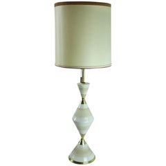 Vintage Ceramic and Brass Hourglass Table Lamp by Gerald Thurston