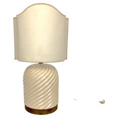 Ceramic and Brass Table Lamp by Tommaso Barbi, 1970s