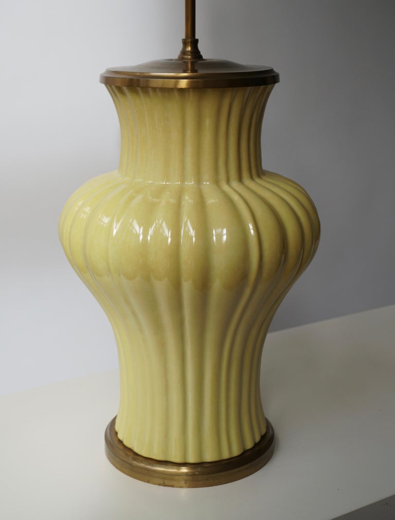 Ceramic and Brass Table Lamp In Good Condition For Sale In Antwerp, BE