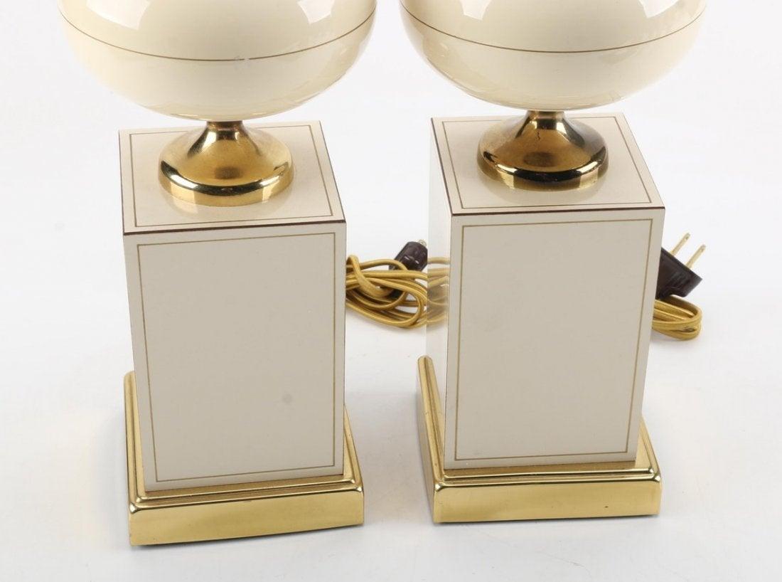 Ceramic and Brass Table Lamps, circa 1960 In Good Condition In Los Angeles, CA