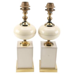 Ceramic and Brass Table Lamps, circa 1960