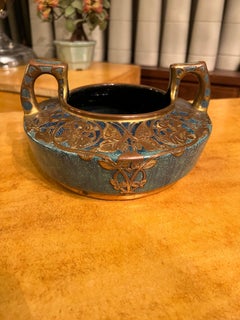 Art Nouveau Centerpiece in Ceramic and Bronze, France, 1900