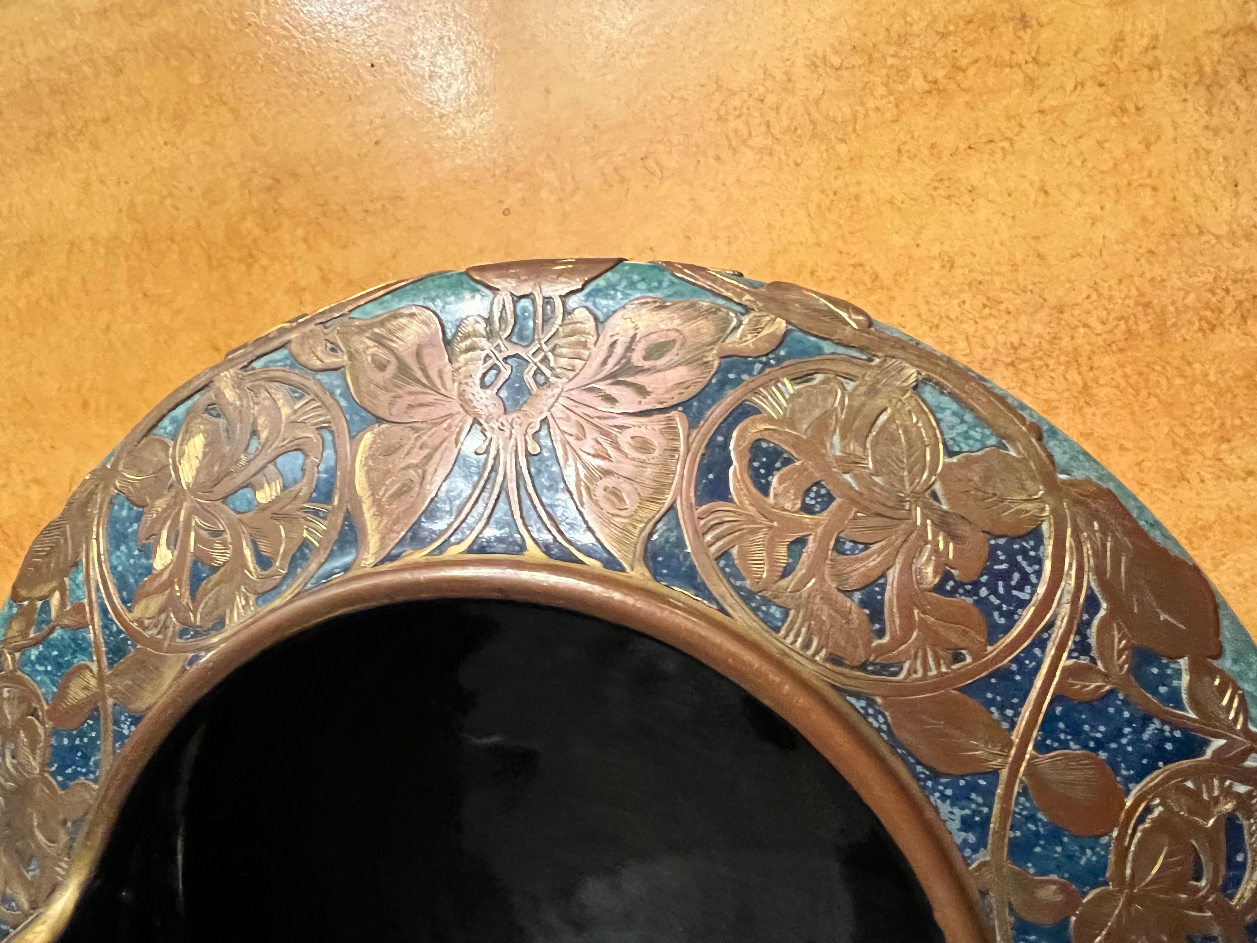 Art Nouveau Ceramic and Bronze For Sale
