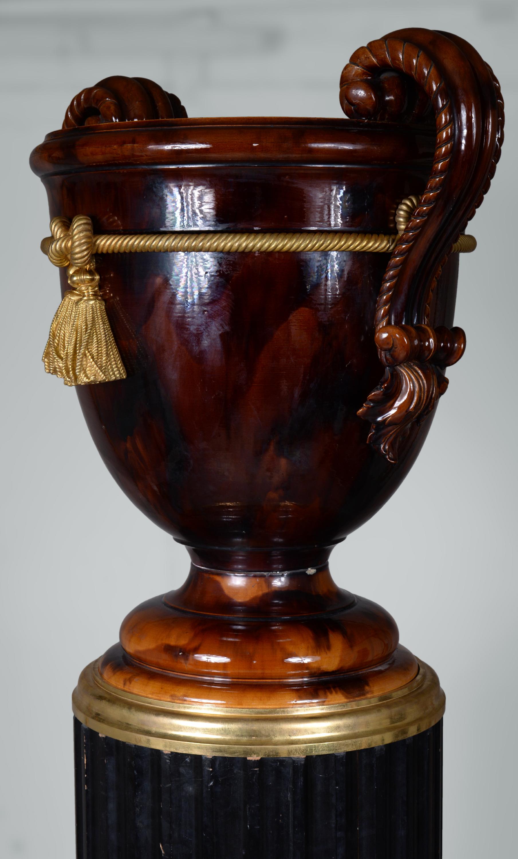 Keramikvase und Bronzevase, 19. Jahrhundert (Französisch)