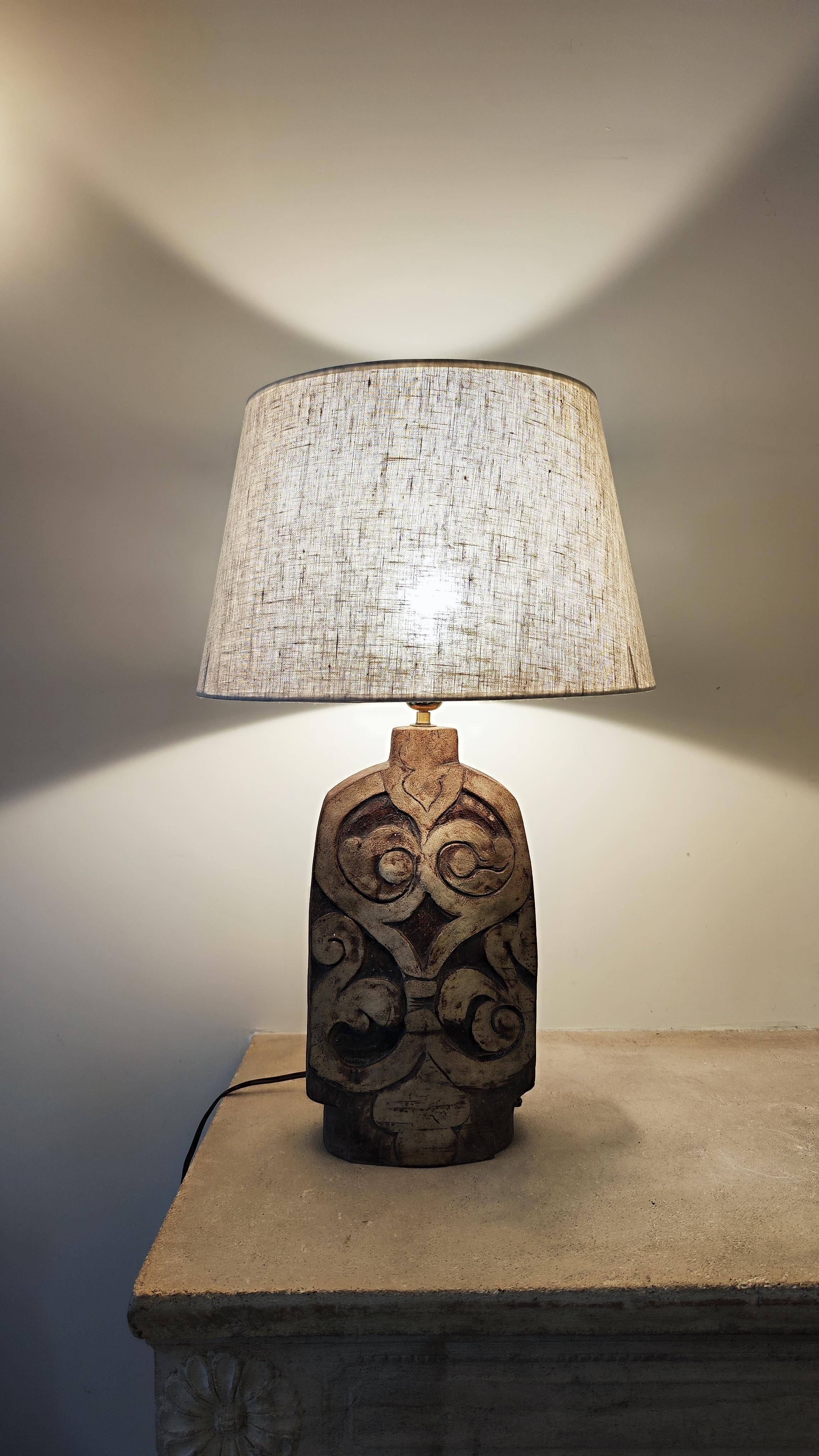 Lampe de table en céramique et terre chamottée - France - 1960 - 60s - en vente 12