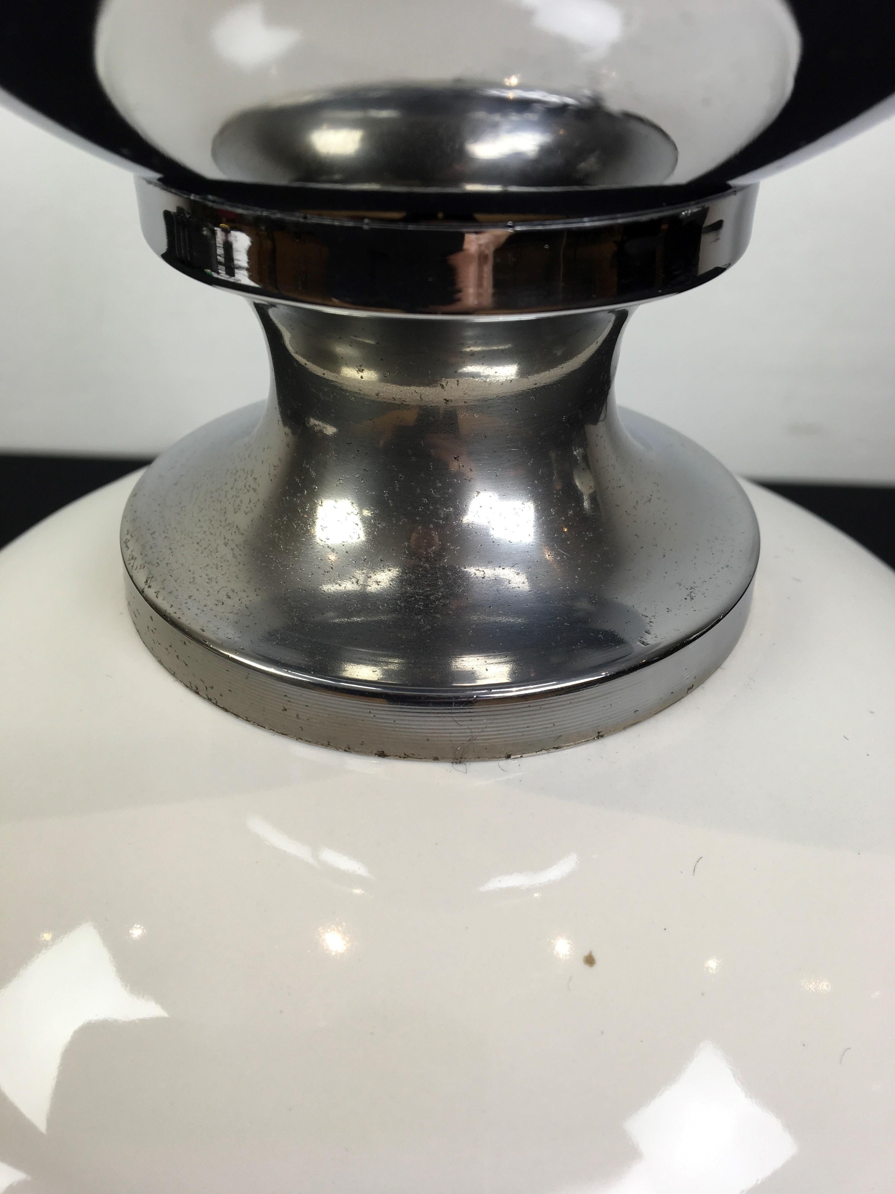 Ceramic and Chrome Table Lamp, 1970s For Sale 8
