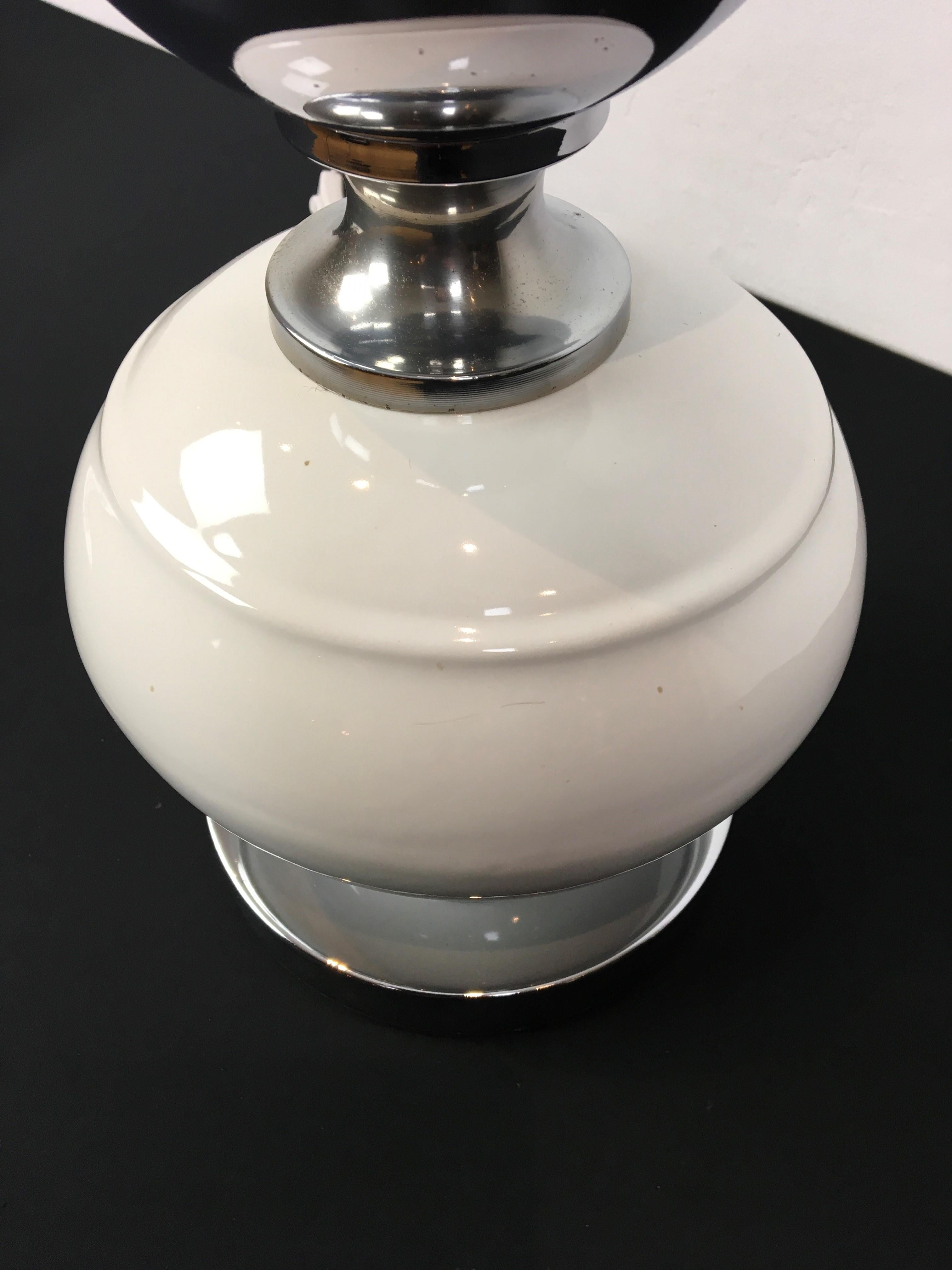 Ceramic and Chrome Table Lamp, 1970s For Sale 1