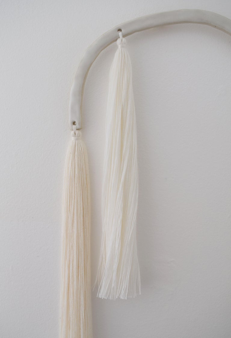 Ceramic and Cotton Wall Sculpture in White at 1stDibs