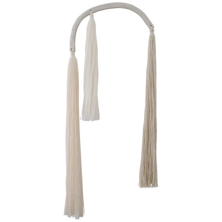 Ceramic and Cotton Wall Sculpture in White at 1stDibs