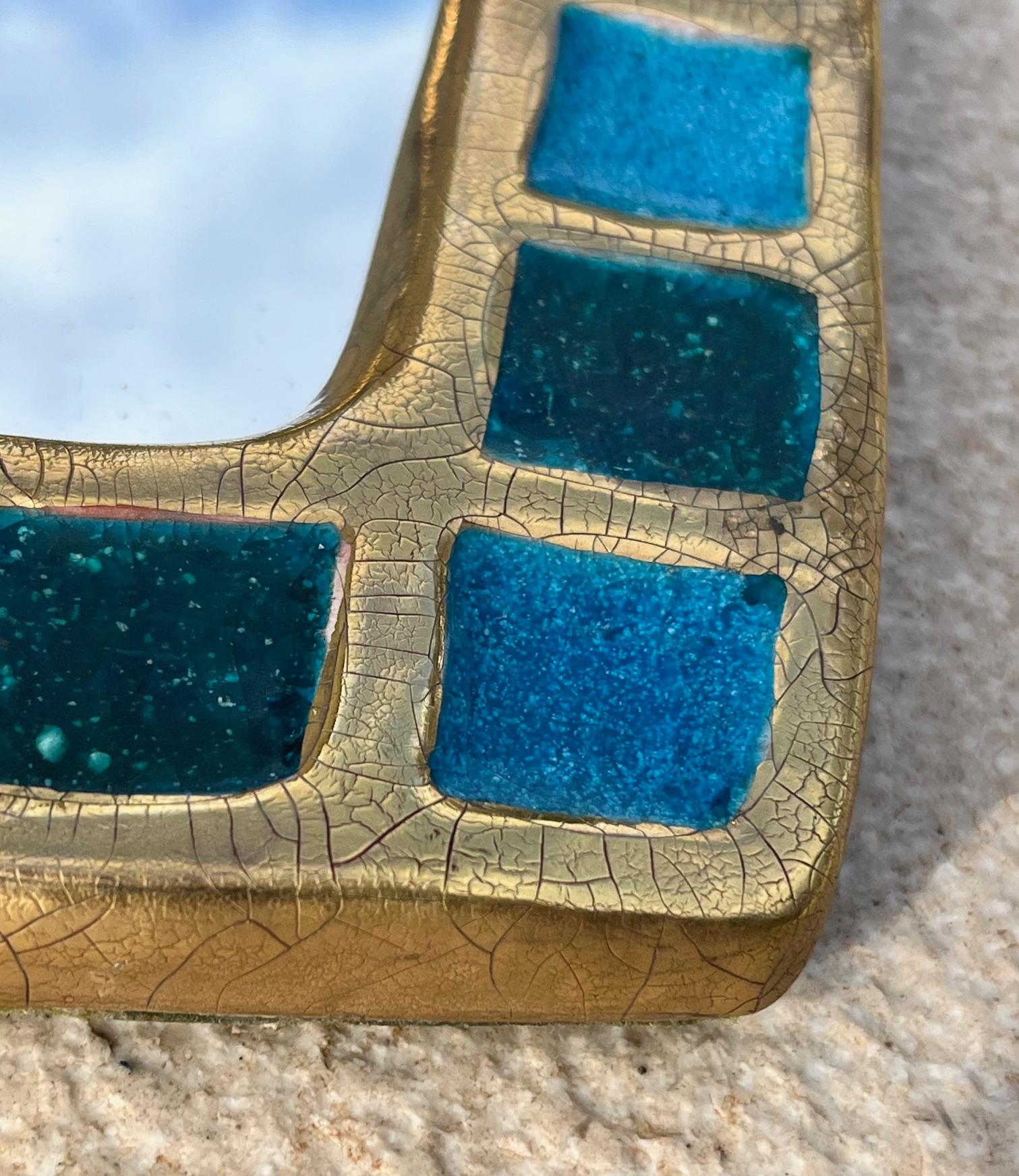 Miroir en céramique et verre cristallisé de Mithé Espelt, Lunel, milieu des années 1950' en vente 2