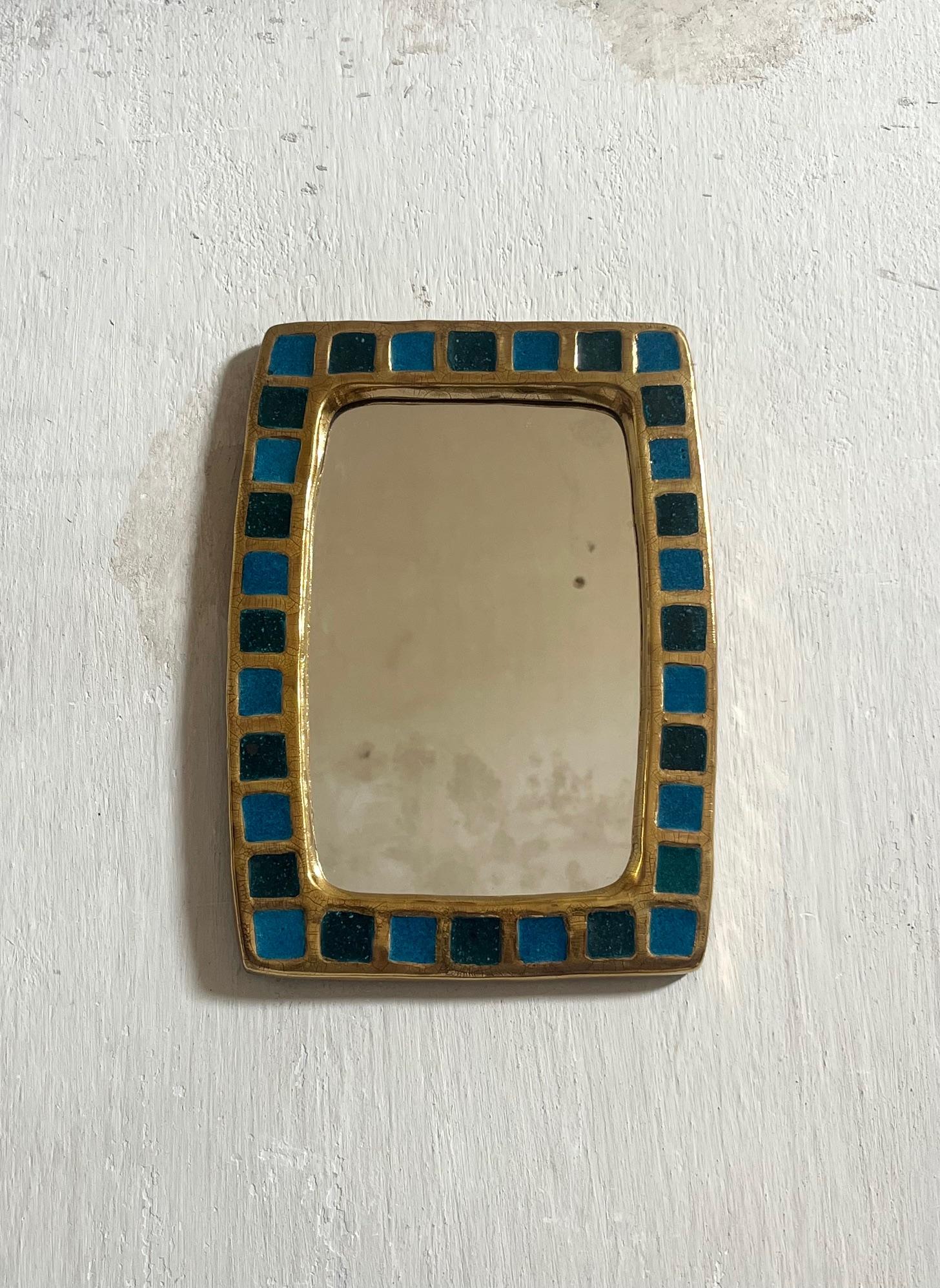 Mid-Century Modern Miroir en céramique et verre cristallisé de Mithé Espelt, Lunel, milieu des années 1950' en vente