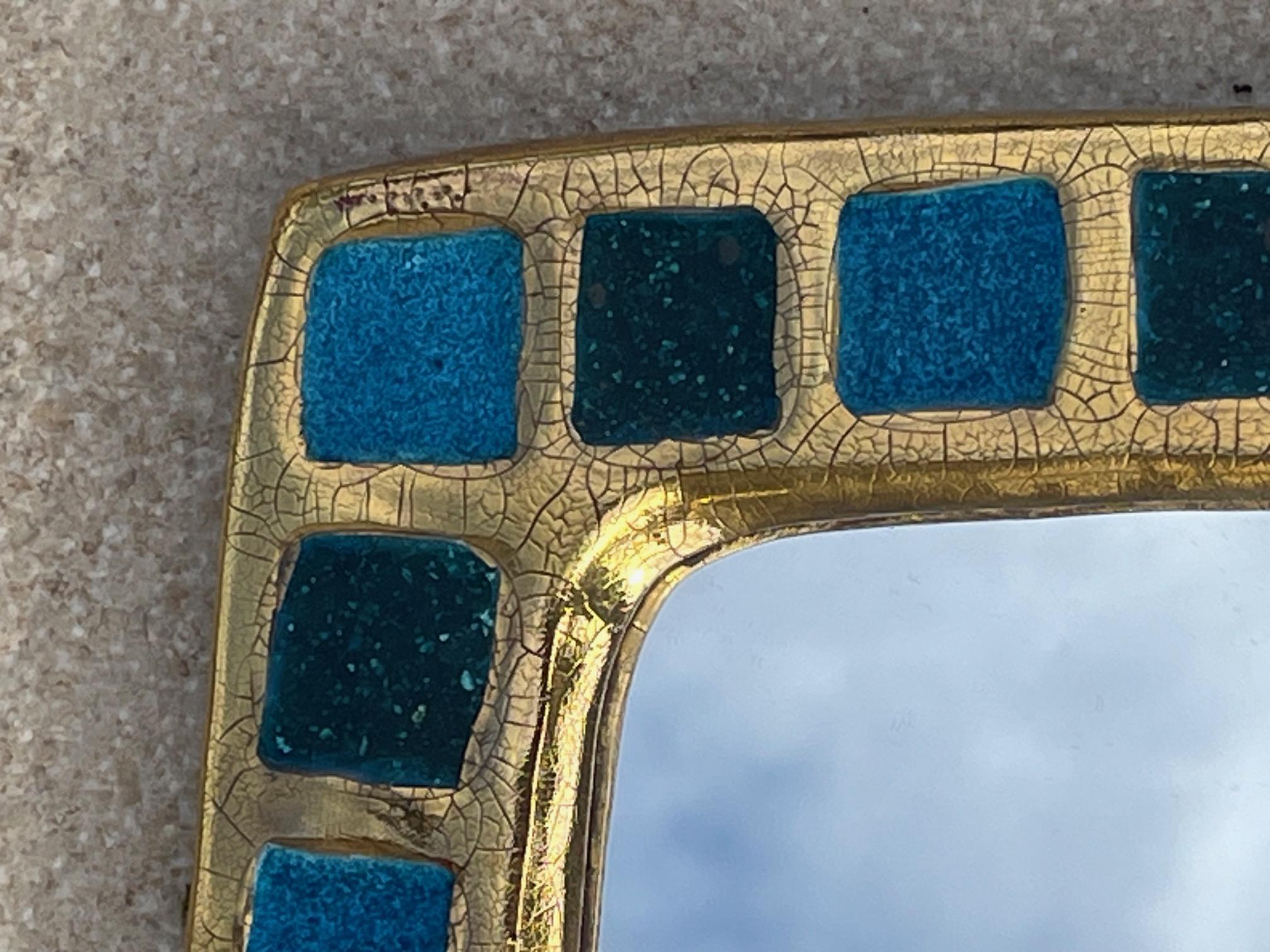 Céramique Miroir en céramique et verre cristallisé de Mithé Espelt, Lunel, milieu des années 1950' en vente