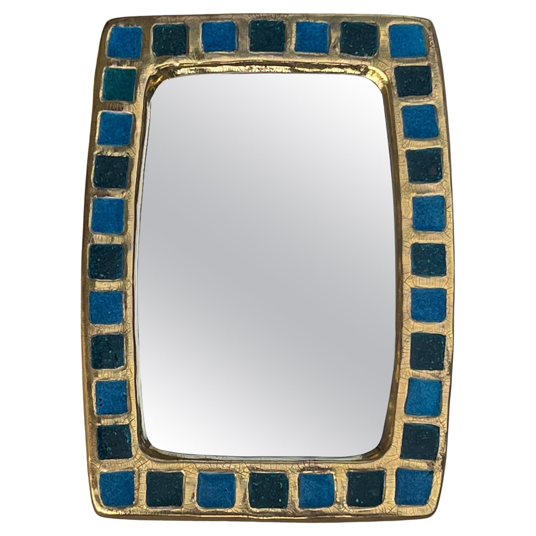 Miroir en céramique et verre cristallisé de Mithé Espelt, Lunel, milieu des années 1950