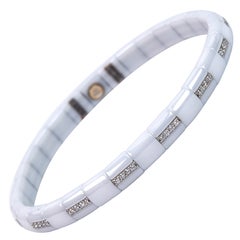 Ceramic and Diamond Bangle Bracelet