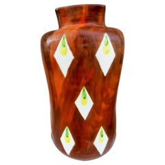 Ceramic and enamel vase possible Fiamma Roma Ferruccio Palazi