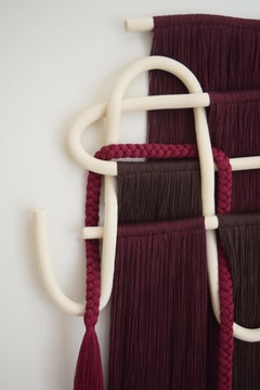 Hand-Formed Ceramic and Fiber Wall Sculpture by Karen Gayle Tinney, 38”H