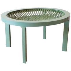 Table à thé vert contemporaine en céramique et érable