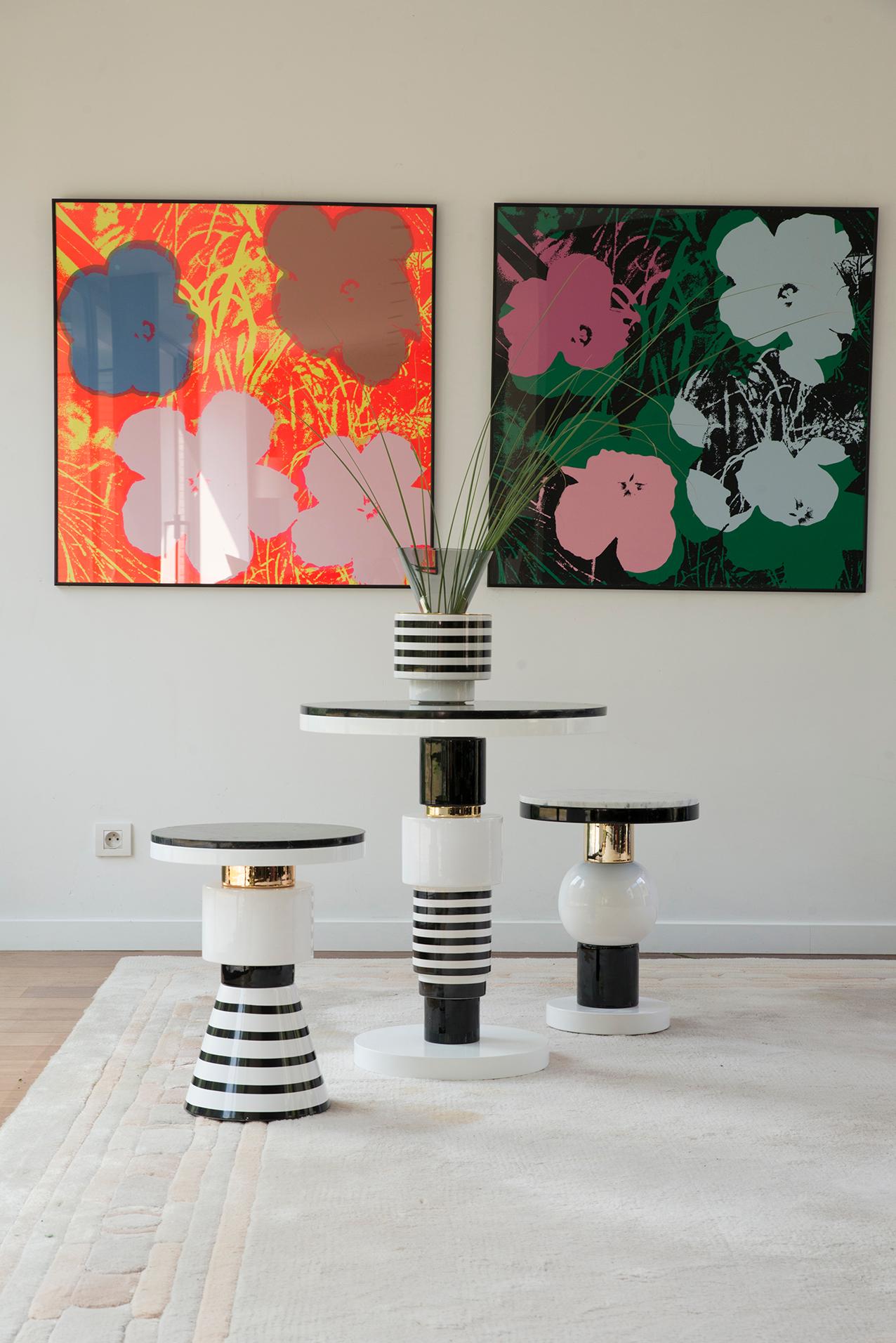Moderne Table basse en céramique et marbre d'Eric Willemart