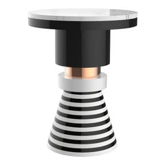 Table basse en céramique et marbre par Eric Willemart