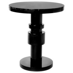 Ceramic and Marble Pedestal Table by Eric Willemart