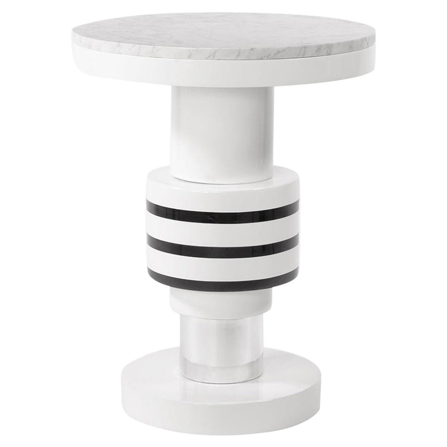 Ceramic and Marble Side Table by Eric Willemart