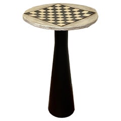 Table d'échecs en céramique et métal